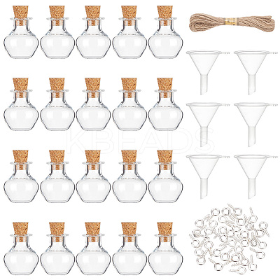 DIY Apple Shape Wish Bottle Pendant Decorations Making Kit DIY-DC0001-72-1