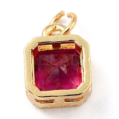 Real 18K Gold Plated Brass Inlaid Cubic Zirconia Charms LS-ZIRC-L100-073G-04-1
