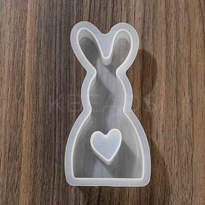 Rabbit Shape DIY Display Decoration Silhouette Silicone Molds DIY-K073-08C-1