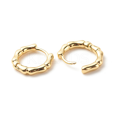 Brass Bamboo Shape Hoop Earrings for Women EJEW-G306-04G-1