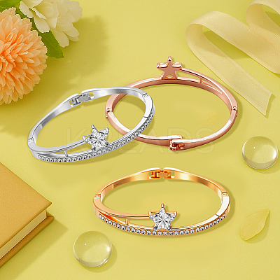 3Pcs 3 Colors Alloy Rhinestone Hinged Bangles for Women BJEW-HY0001-20-1