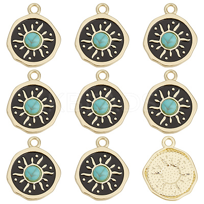 Rack Plating Alloy Enamel Pendants FIND-SC0003-84-1