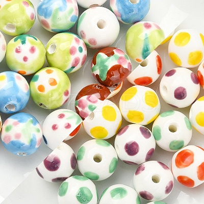 20Pcs 4 Colors Handmade Porcelain Beads PORC-YW0001-22-1