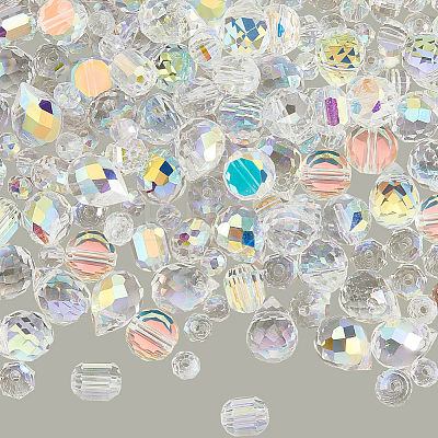 114Pcs Transparent Electroplate Glass Beads GLAA-PA0001-17E-1