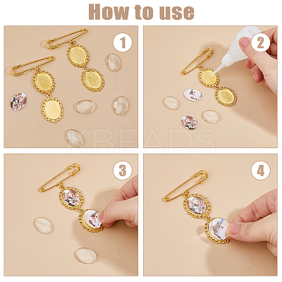 6Pcs Iron Brooch JEWB-FH00031-1