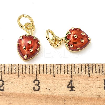 Real 18K Gold Plated Brass Enamel Charms KK-K392-02G-1