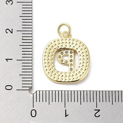 Rack Plating Brass Micro Pave Clear Cubic Zirconia Pendants KK-E102-33G-P-1
