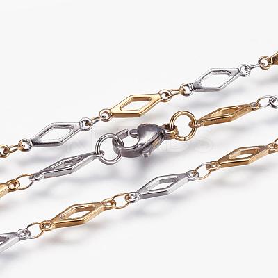 304 Stainless Steel Chain Necklaces STAS-P164-35GP-1