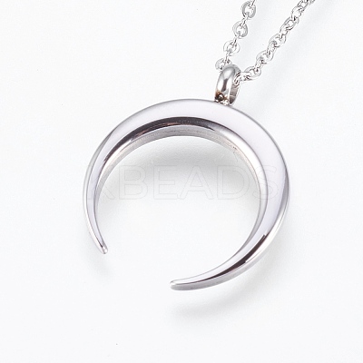 Tarnish Resistant 304 Stainless Steel Pendant Necklaces NJEW-P224-16P-1