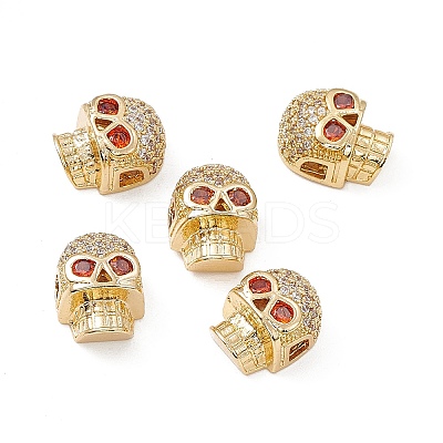 Brass Micro Pave Cubic Zirconia Beads KK-E068-VB482-1-1