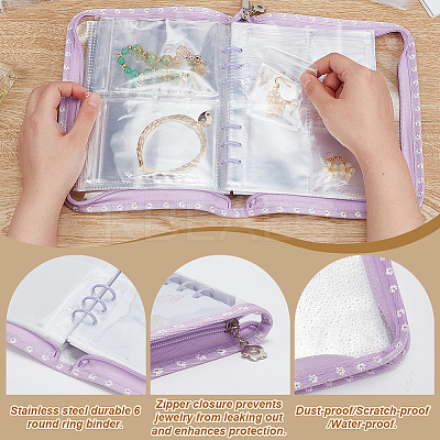 PVC Loose Leaf Jewelry Storage Bag ODIS-WH0038-90D-1