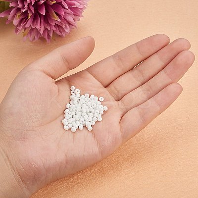 White 8/0 Diameter 3mm Glass Seed Beads Round Pony Loose Bead for Jewelry Making 2.8~3.2mm SEED-PH0005-06-1