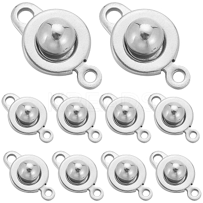 16Pcs 201 Stainless Steel Snap Clasps STAS-SC0006-97-1