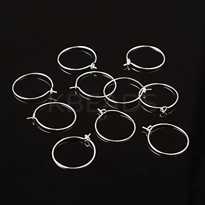 Silver Color Plated Brass Earring Hoops X-EC067-1S-1