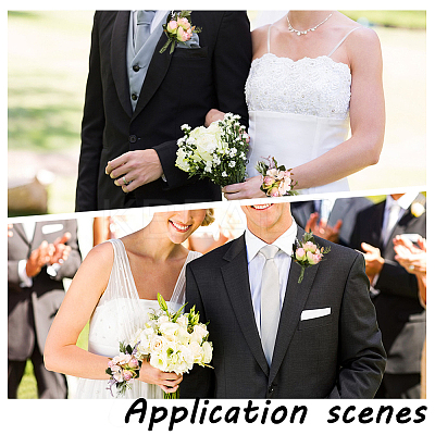 2Pcs 2 Style Silk Imitation Rose Corsage Boutonniere AJEW-CP0001-60-1
