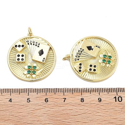 Brass With Cubic Zirconia And Enamel Pendants KK-Q006-18G-1