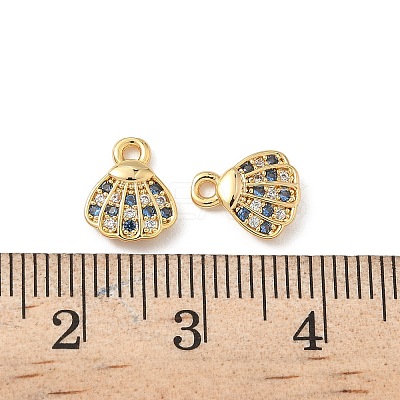 Brass Micro Pave Cubic Zirconia Charms KK-C099-01H-G-1