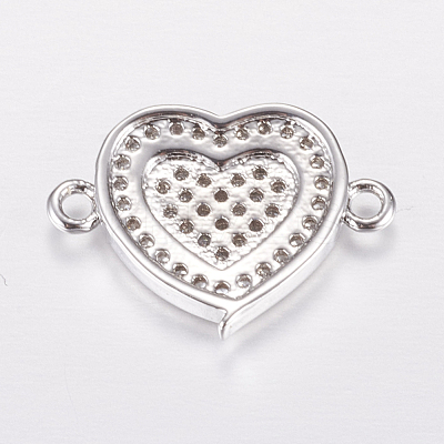 Brass Micro Pave Cubic Zirconia Links ZIRC-E150-07-1