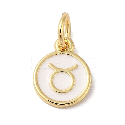 Real 18K Gold Plated Brass Enamel Charms KK-L216-001G-D-1