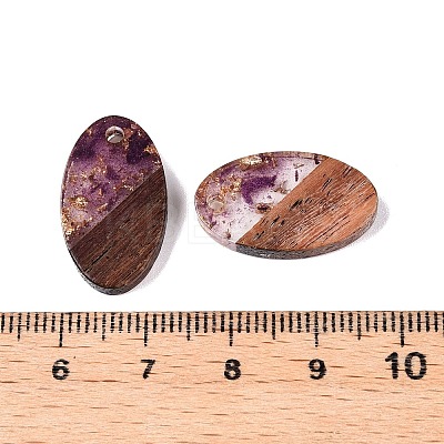 Transparent Resin and Walnut Wood Pendants RESI-T057-03H-1