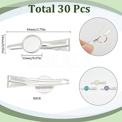 30Pcs Iron Alligator Hair Clip Findings IFIN-SC0001-70-1