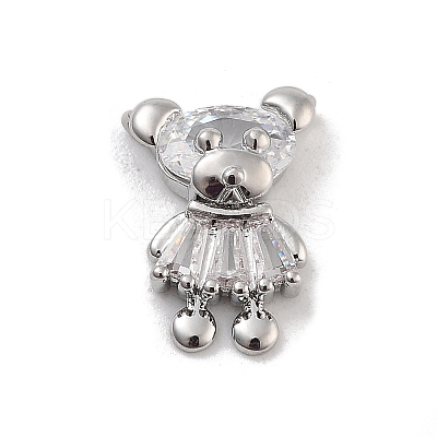 Brass Pave Clear Cubic Zirconia Pendants KK-Z061-18P-02-1