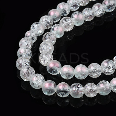 Translucent Crackle Glass Beads Strands CCG-T003-01A-1