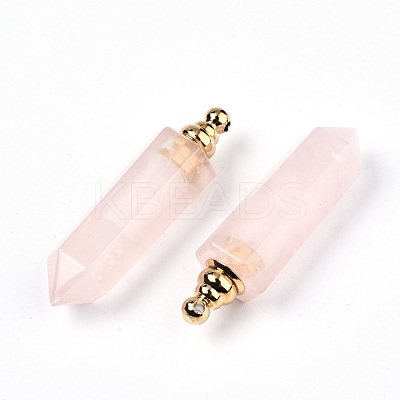 Faceted Natural Rose Quartz Pendants G-T131-13-1