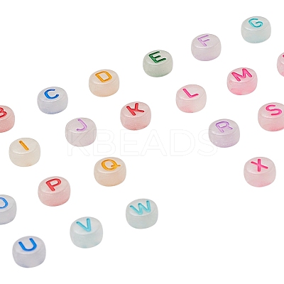 300Pcs Luminous Acrylic Beads MACR-YW0001-40-1
