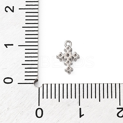 Brass Micro Pave Clear Cubic Zirconia Charms KK-V016-22D-P-1