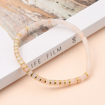 Natural Pink Aventurine Stretch Beaded Bracelets BJEW-JB05496-05-1