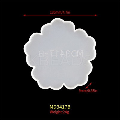 Flower DIY Food Grade Silicone Coaster Molds PW-WG19925-02-1
