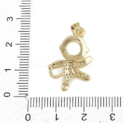 Brass Micro Pave Clear Cubic Zirconia Beads KK-D409-19G-1