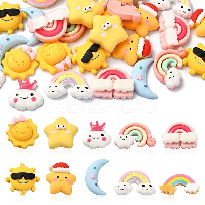 30Pcs 10 Styles Opaque Resin Cabochons CRES-YW0001-27-1