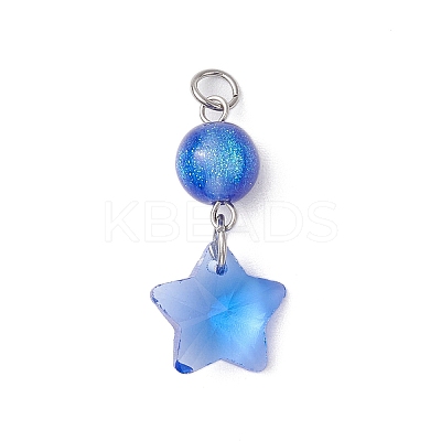 7Pcs 7 Colors Resin Imitation Cat Eye Pendants PALLOY-JF02643-02-1