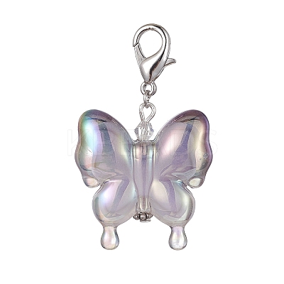 Acrylic Butterfly Pendant Decorations HJEW-JM01594-01-1