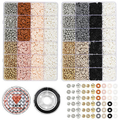 DIY Polymer Clay Beads & CCB Plastic Beads Bracelets Making Kits DIY-YW0012-06B-1