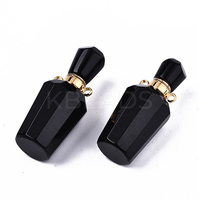 Faceted Natural Obsidian Pendants G-T131-14A-1