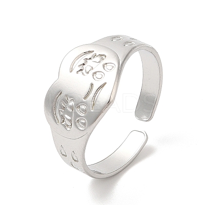 Non-Tarnish 304 Stainless Steel Cuff Finger Rings RJEW-L107-014P-1