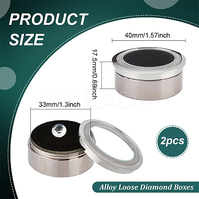 Alloy Loose Diamond Boxes CON-WH0104-11B-P-1