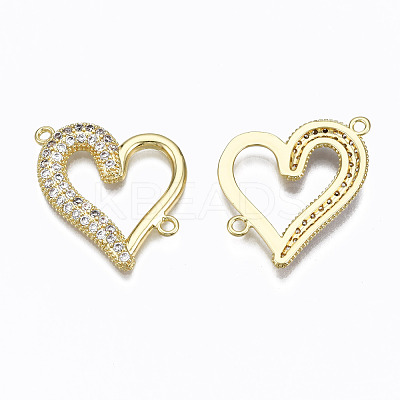 Brass Micro Pave Clear Cubic Zirconia Links Connectors ZIRC-N039-113-NF-1
