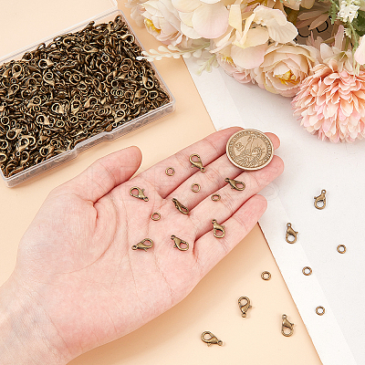 400Pcs Zinc Alloy Lobster Claw Clasps FIND-SP0001-33AB-1