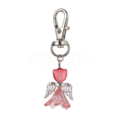 Angel Glass Pendant Decorations HJEW-JM01627-04-1