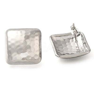 304 Stainless Steel Rhombus Stud Earrings EJEW-I312-04P-1