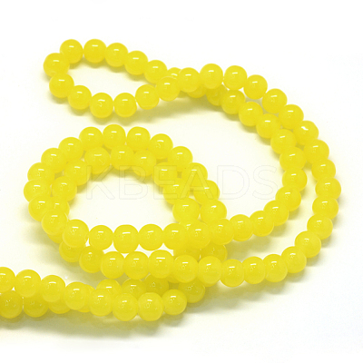 Baking Paint Imitation Jade Glass Round Bead Strands X-DGLA-Q021-10mm-24-1