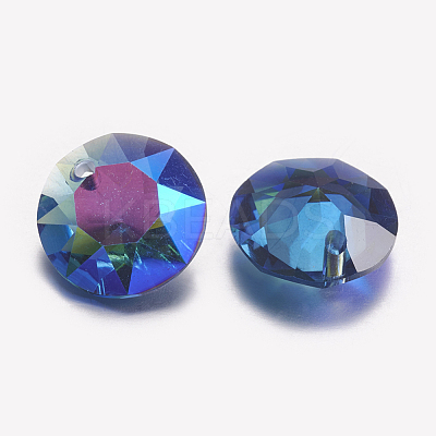 Faceted Glass Rhinestone Charms RGLA-F051-12mm-206PS-1