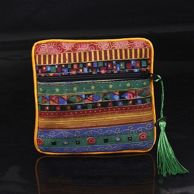 Square Chinese Style Cloth Tassel Bags PW-WG62144-30-1