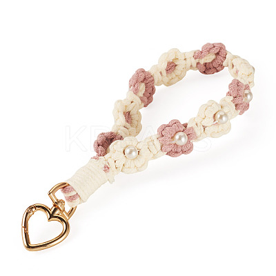 Cotton Braided Flower Pendant Decorations AJEW-TAC0030-032G-15-1