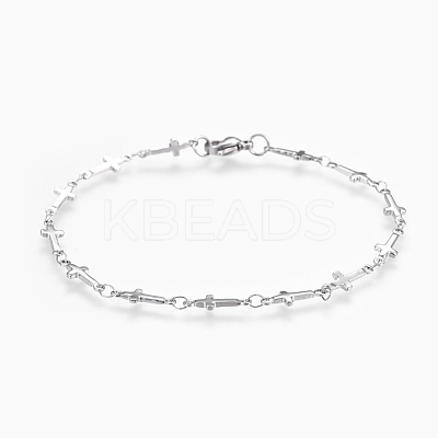 Tarnish Resistant 304 Stainless Steel Link Chain Bracelets BJEW-P239-07-1