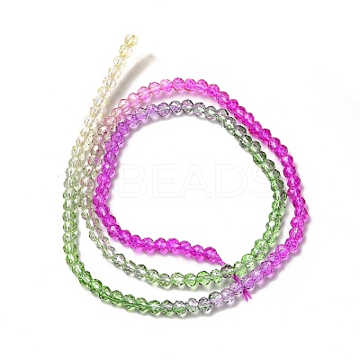 Transparent Gradient Color Glass Beads Strands X1-GLAA-H021-01B-22-1